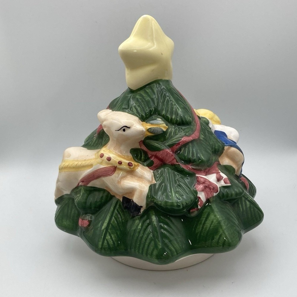 Vintage Cookie‎ Jar Top Only / for 2001 Gibson Christmas Tree 10" Ceramic Angel